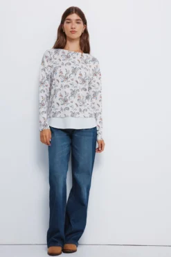T-shirt estampada combinada