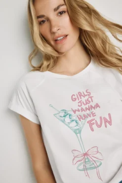 T-shirt estampada de manga curta