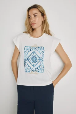 T-shirt estampada de manga curta