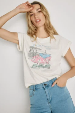 T-shirt estampada de manga curta
