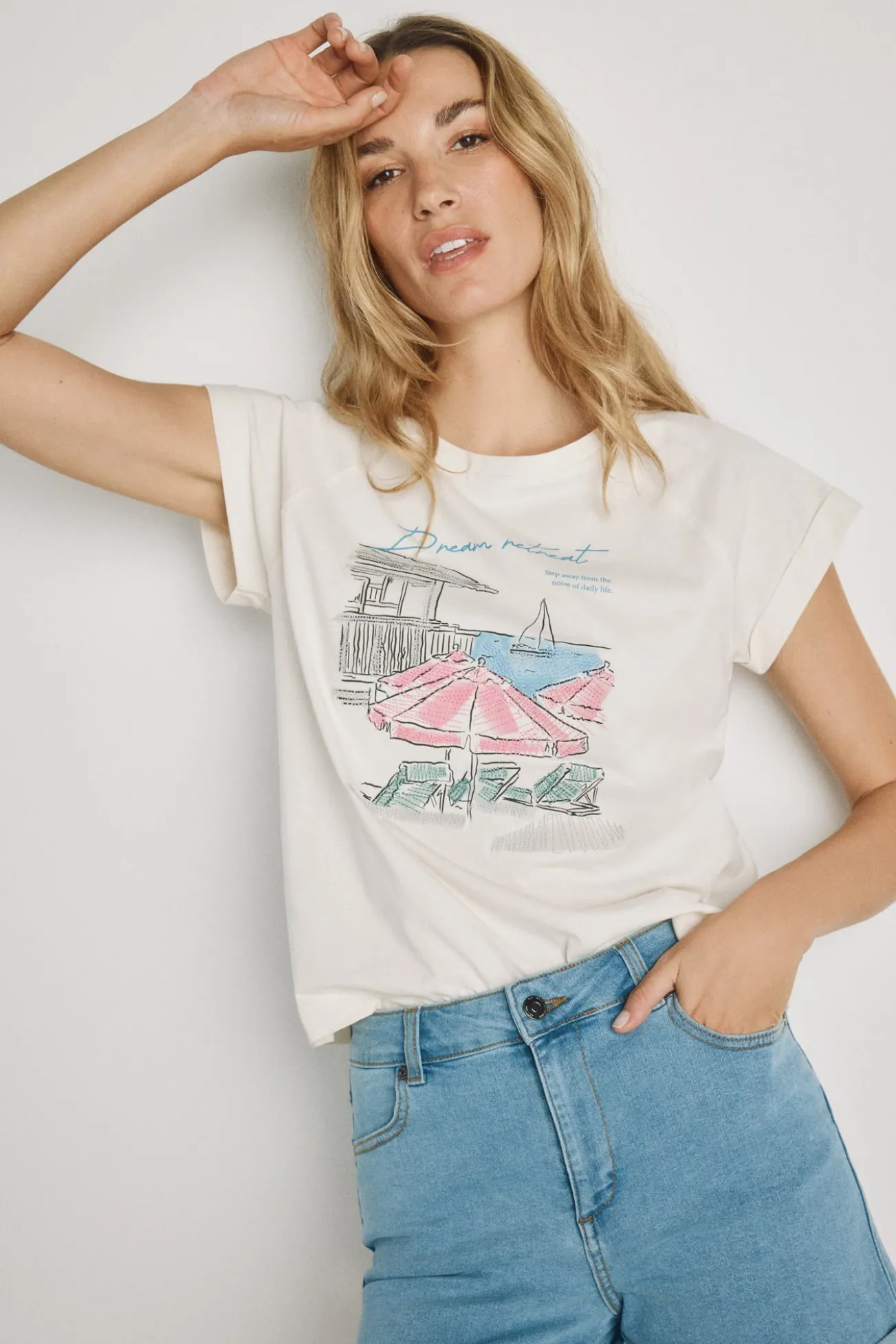T-shirt estampada de manga curta