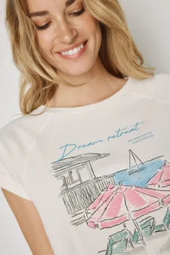 T-shirt estampada de manga curta