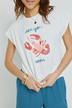 T-shirt estampada de manga curta