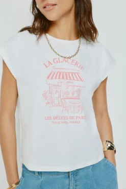 T-shirt estampada de manga curta