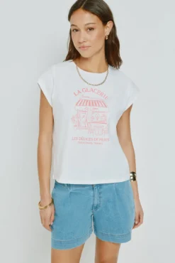 T-shirt estampada de manga curta