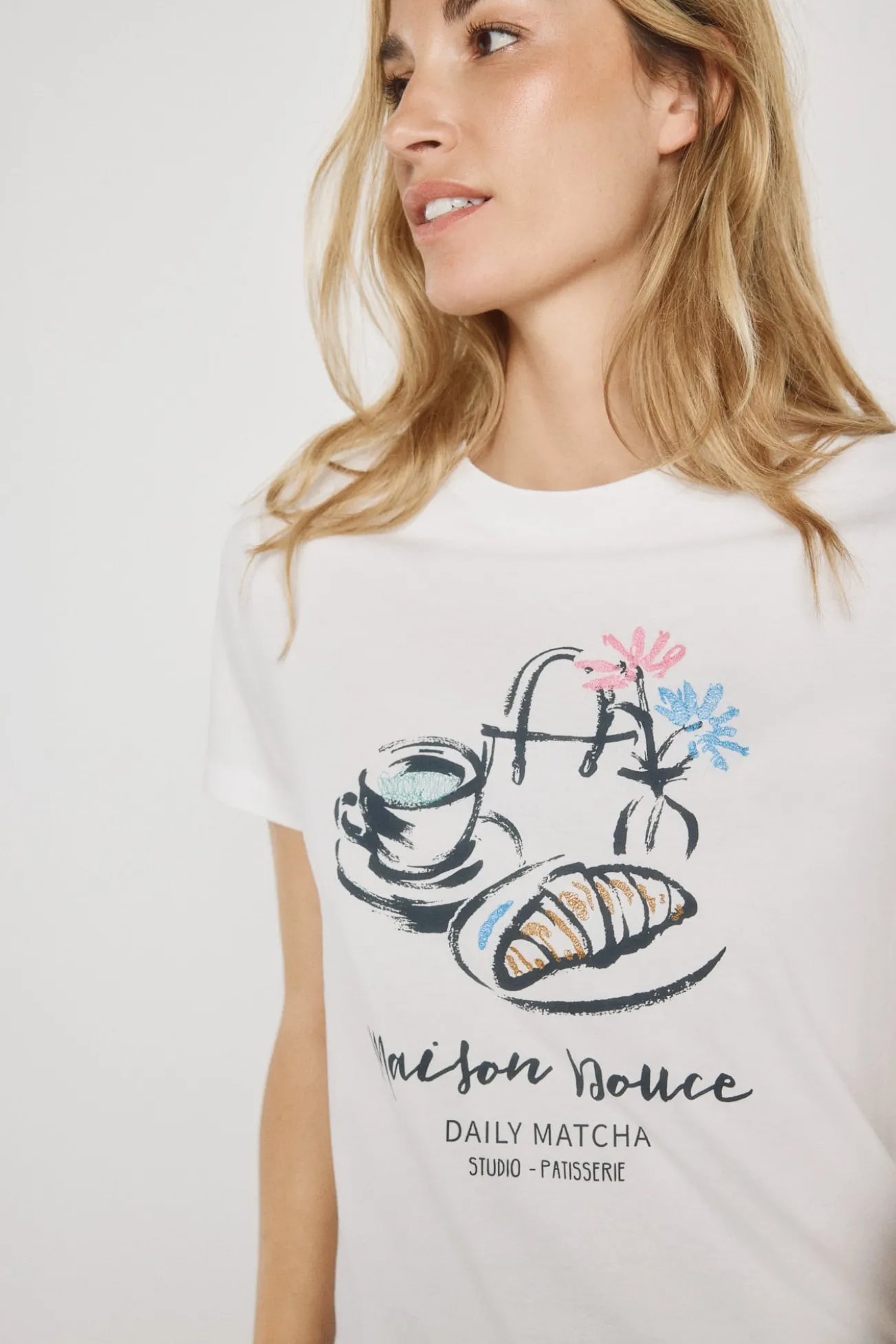 T-shirt estampada de manga curta