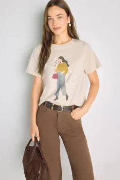 T-shirt estampada de manga curta