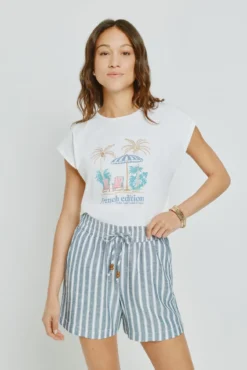 T-shirt estampada de manga curta
