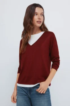 T-shirt gola em V