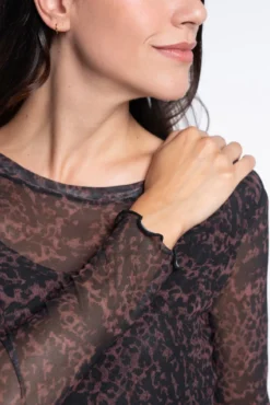 T-shirt justa de tule estampado