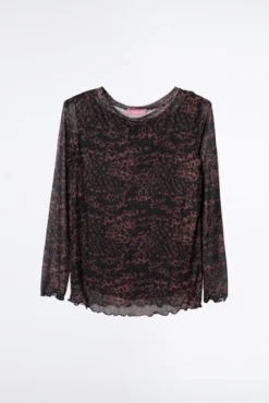 T-shirt justa de tule estampado
