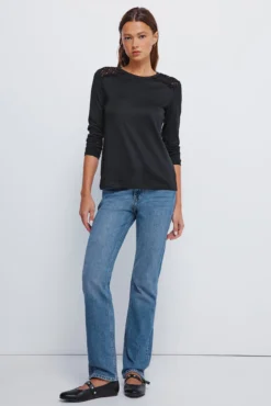T-shirt ombro a ombro em crochet