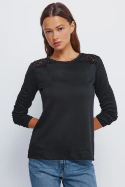 T-shirt ombro a ombro em crochet
