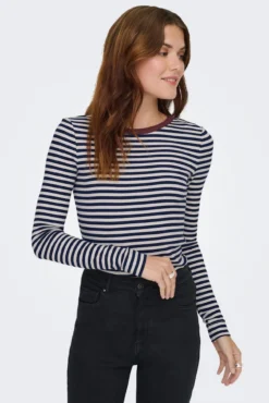 T-shirt riscas de manga