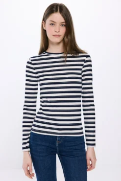 T-shirt riscas lúrex