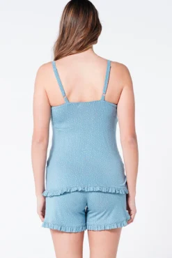 T-shirt top pijama maternity amamentação folhos