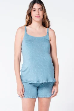 T-shirt top pijama maternity amamentação folhos