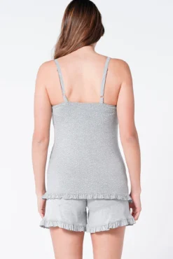 T-shirt top pijama maternity amamentação folhos