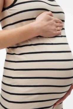 Vestido alças de algodão para maternity