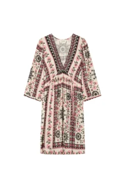 Vestido babydoll estampado boêmio