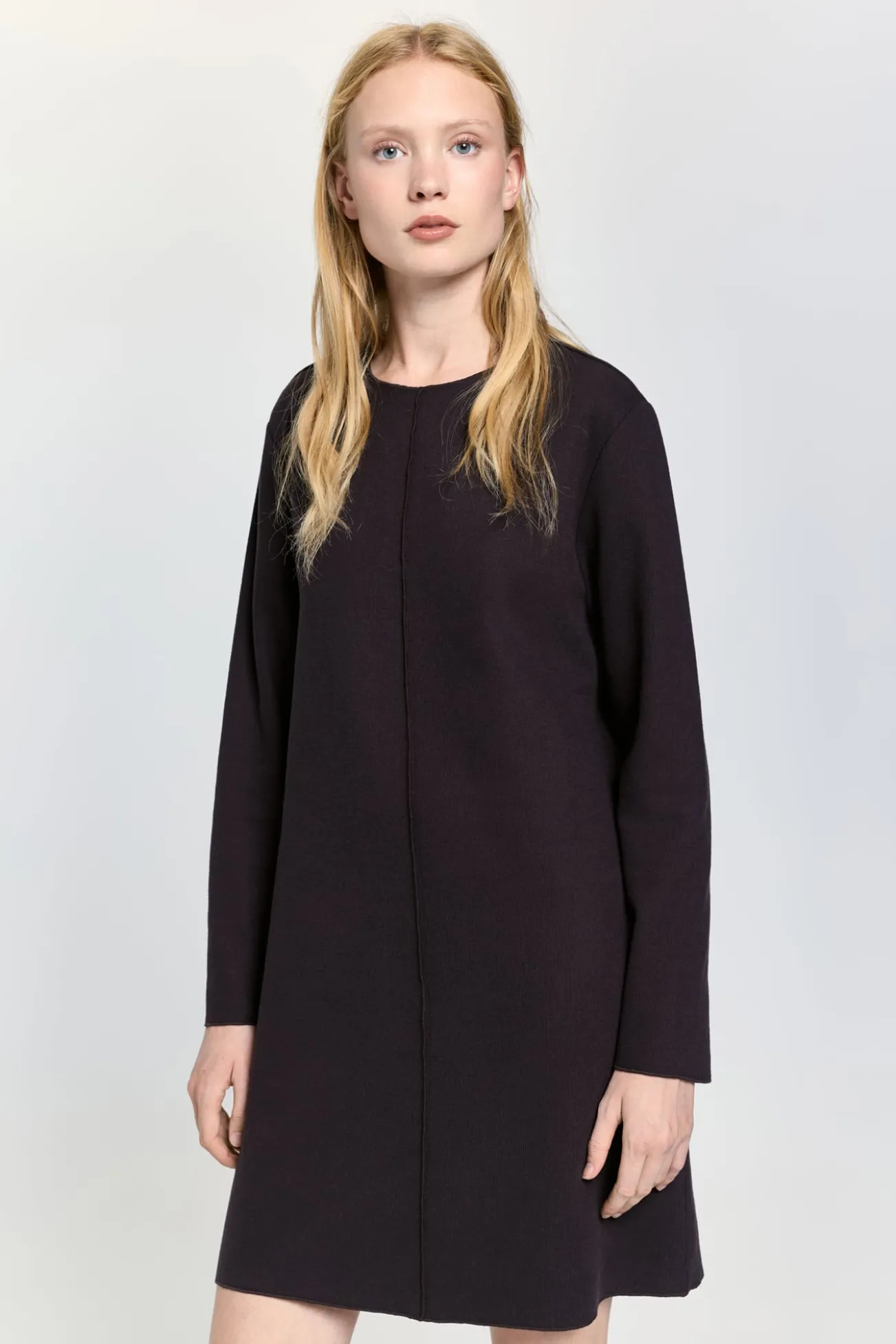 Vestido básico de tecido plush