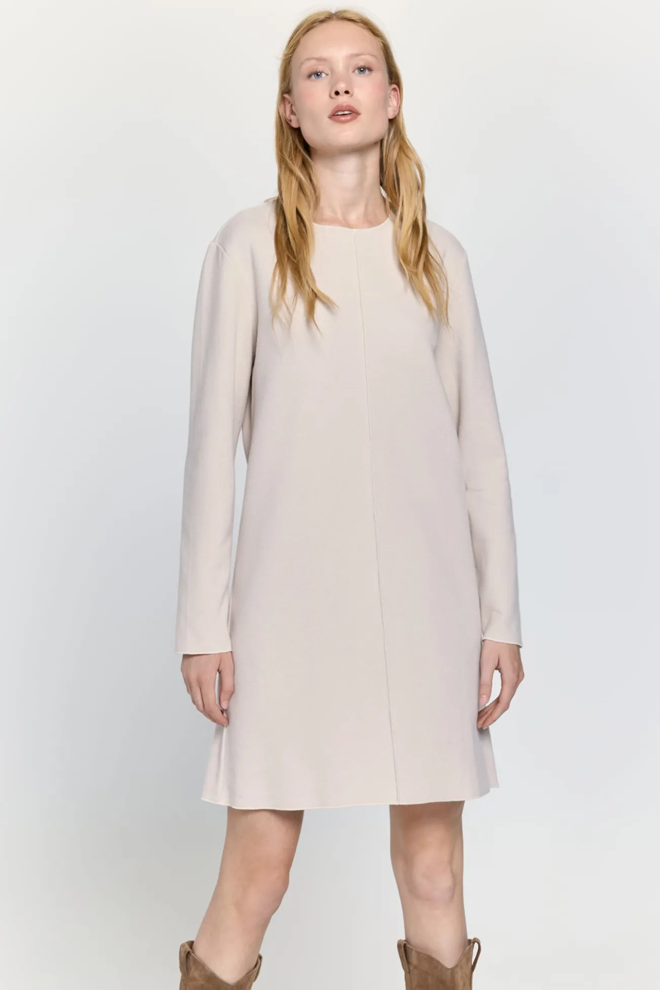 Vestido básico de tecido plush