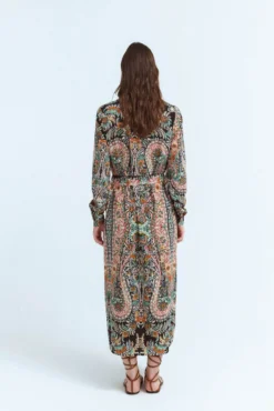 Vestido camisa midi estampado
