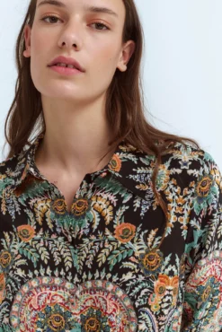 Vestido camisa midi estampado