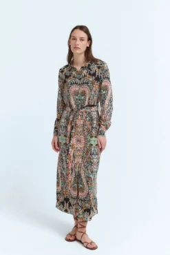 Vestido camisa midi estampado