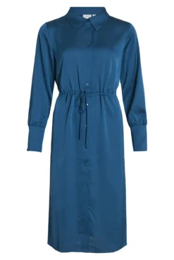 Vestido camiseiro acetinado