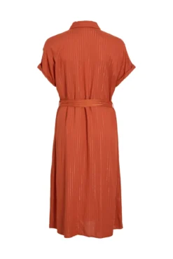 Vestido camiseiro midi com lúrex
