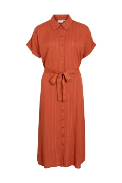 Vestido camiseiro midi com lúrex