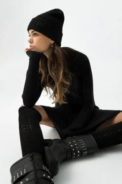Vestido canelado super slim fit