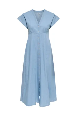 Vestido comprido abotoado