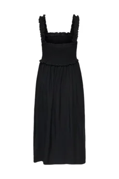 Vestido comprido em tecido favo de mel