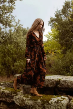 Vestido comprido estampado