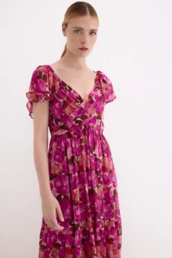 Vestido comprido estampado floral