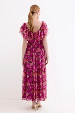 Vestido comprido estampado floral