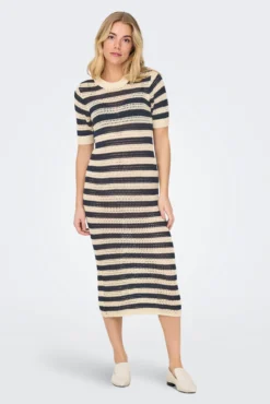 Vestido comprido malha rendilhada