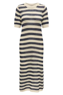 Vestido comprido malha rendilhada