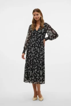 Vestido comprido manga comprida