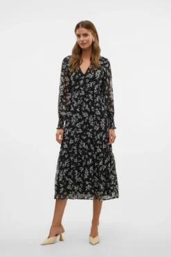 Vestido comprido manga comprida