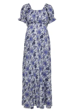 Vestido comprido maternity mangas curtas