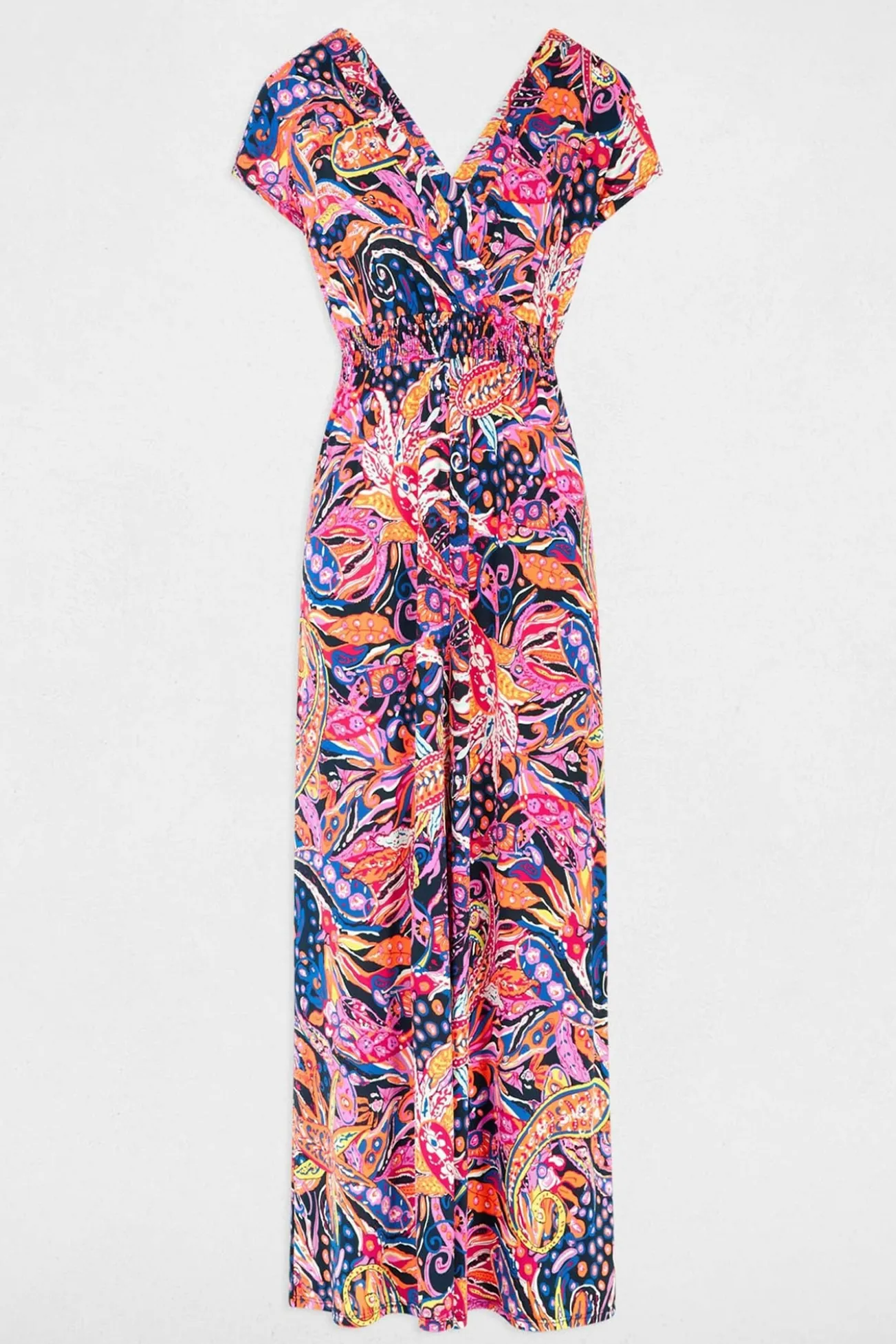 Vestido comprido reto estampado