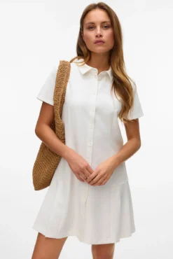 Vestido corto tableado