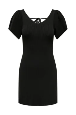 Vestido curto canelado
