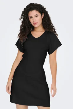 Vestido curto canelado