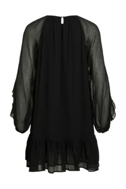 Vestido curto com babados