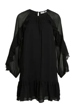 Vestido curto com babados