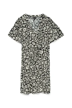 Vestido curto com botões